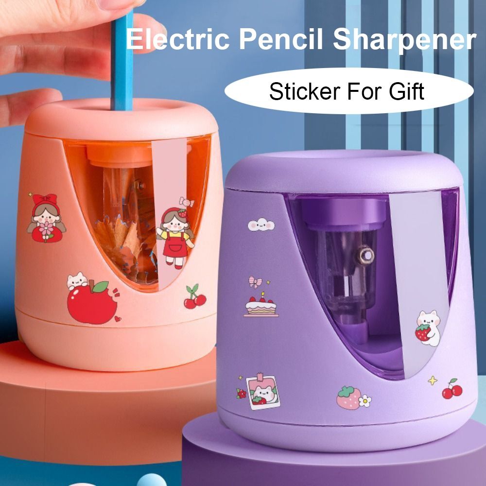 Electric Pencil Sharpener Usb - 배터리/USB/충전식, 장식 스티커 부착, 자동 작동,