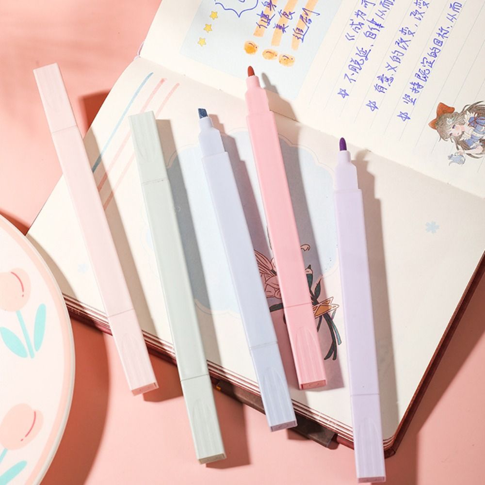 양방향 형광펜 펜 고정 용품 형광 파스텔 형광펜 Kaw - Pastel Highlighter Set Double Ended 리뷰 및 가격